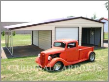 Metal Garage with Lean-to